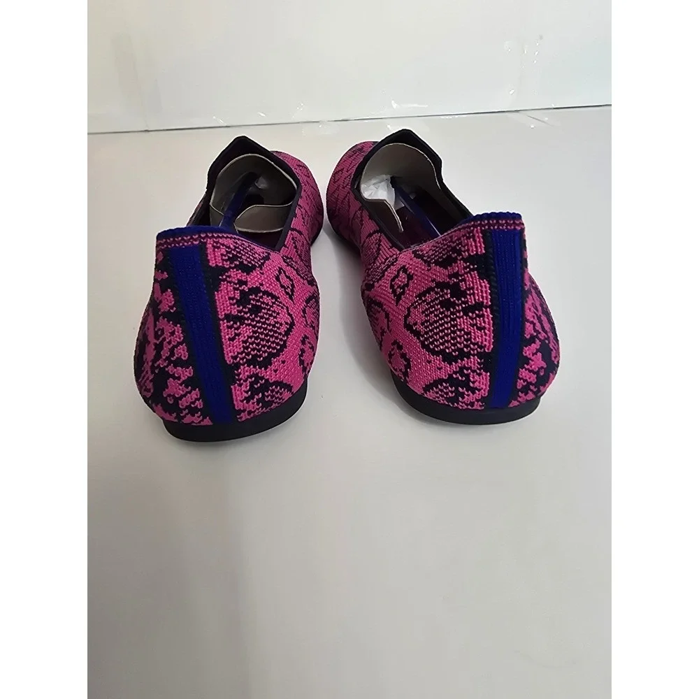 ROTHY'S Fuchsia‎ Navy Snake Print Loafers Flats Womens Size 9 New